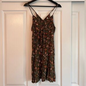 Xhilaration Olive Floral Maxi Dress